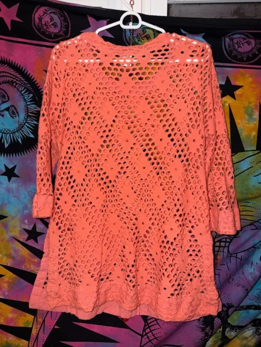 Boho Camille & Co. Coral Crochet Midi Tunic Dress